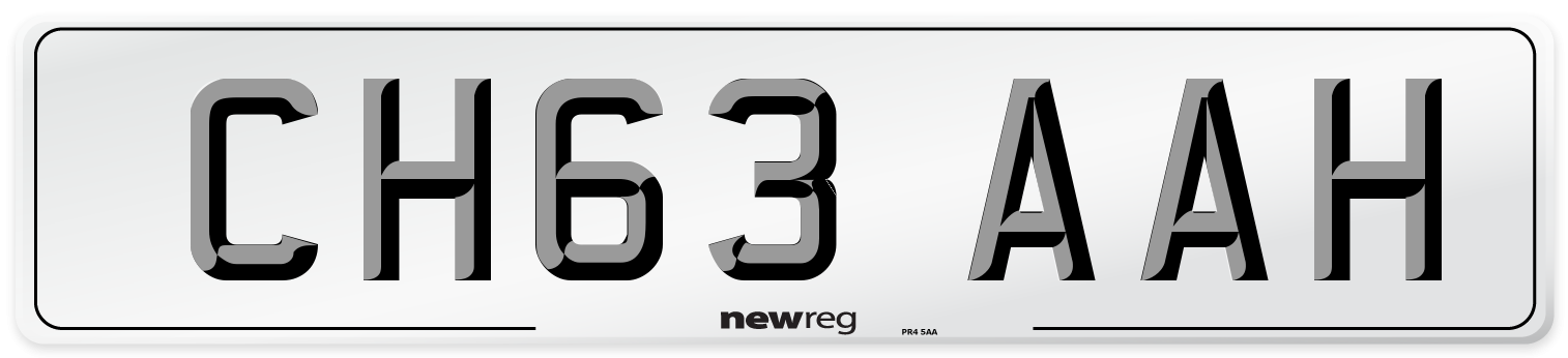 CH63 AAH Number Plate from New Reg